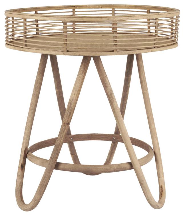 Bord rund m/ høj kant rattan