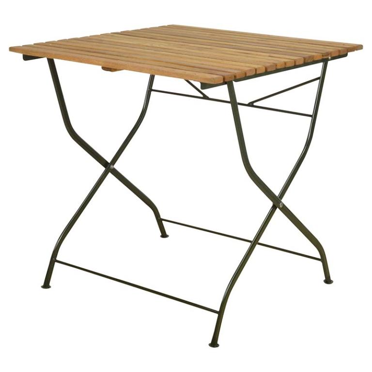 Foldable table wood metal green